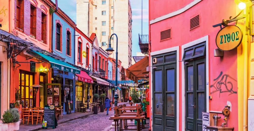 Ladadika district in Thessaloniki