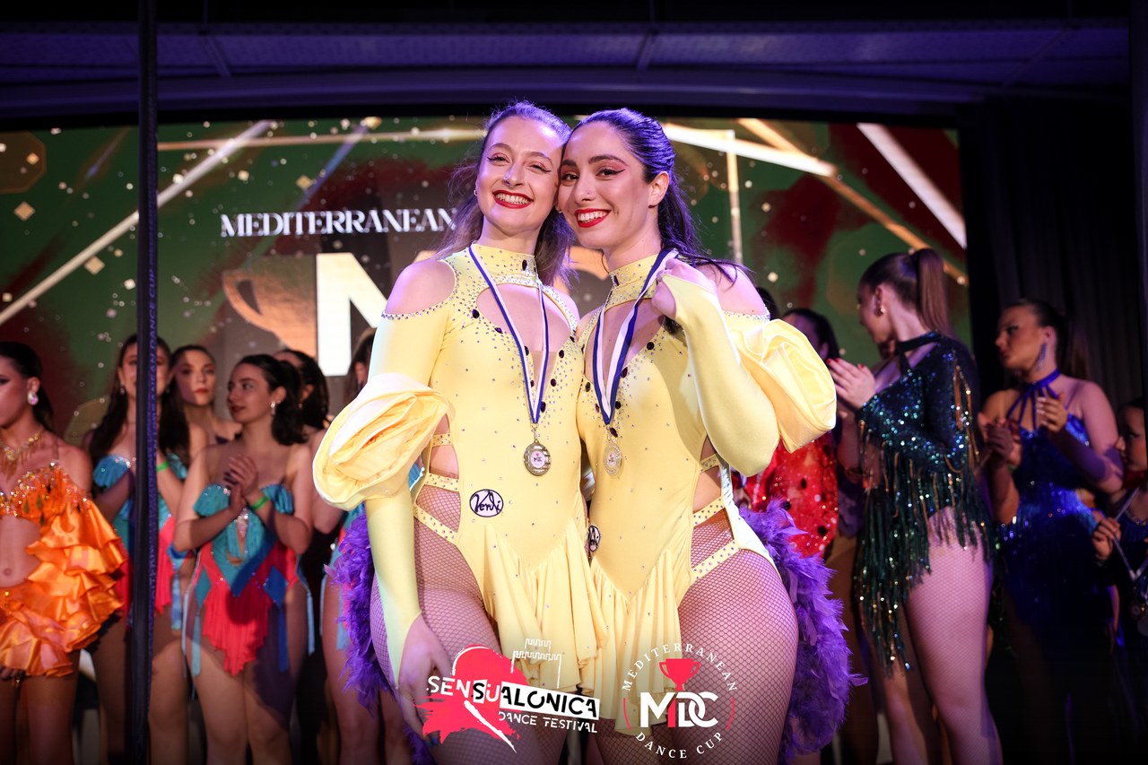 Winners with medals at the Mediterranean Dance Cup